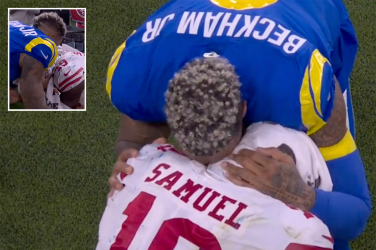 Odell Beckham consoles 49ers’ Deebo Samuel after Rams win