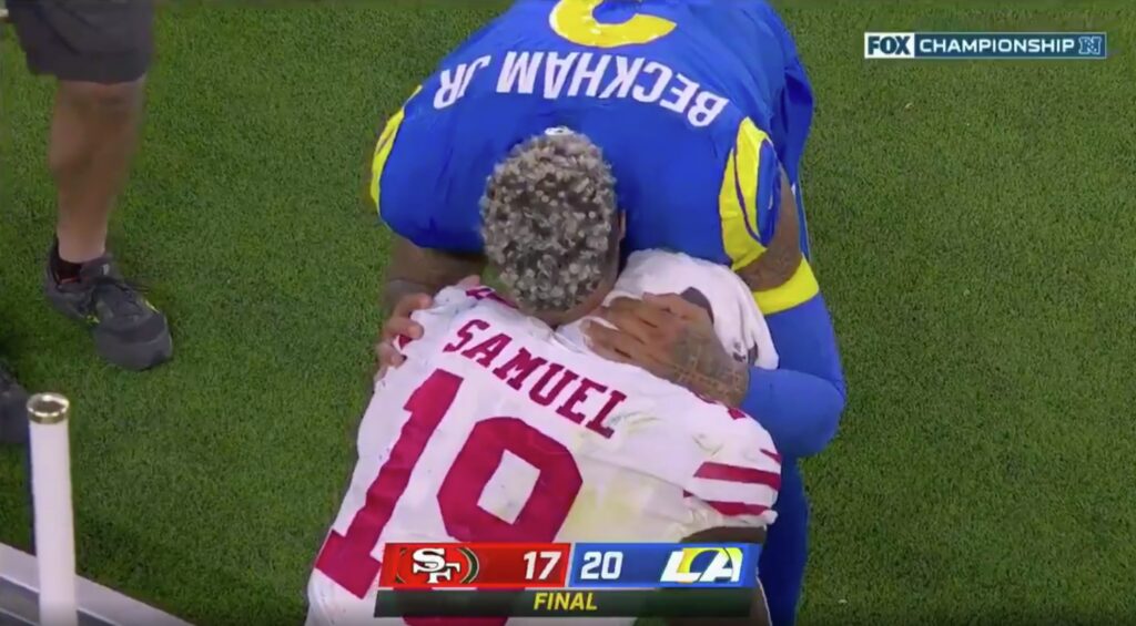 Rams’ Beckham consoles 49ers’ Samuel after LA beats SF