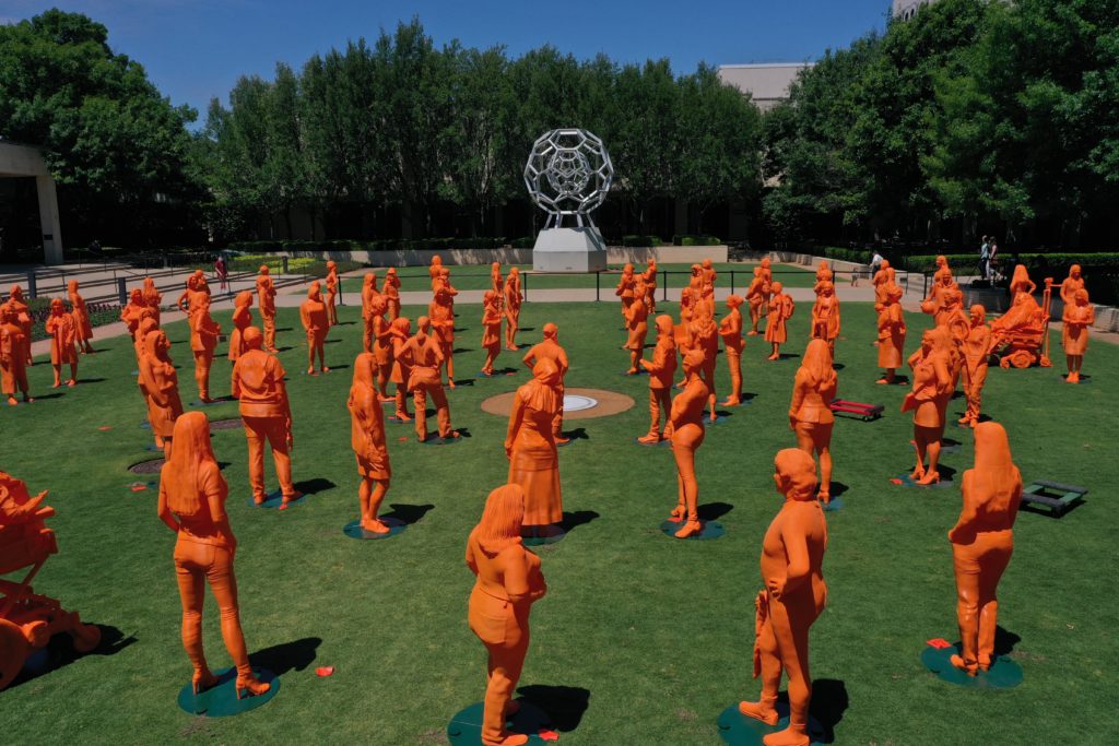 Smithsonian to show 120 orange statues of female scientists