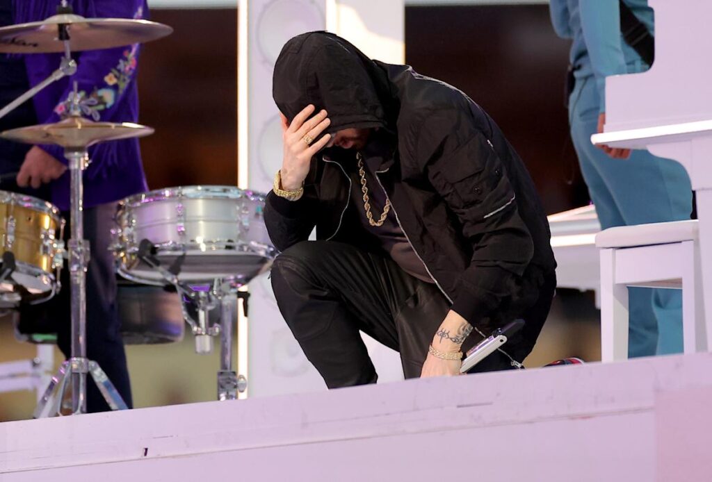 Eminem takes a knee, hip-hop makes history during star-studded Super Bowl LVI halftime show