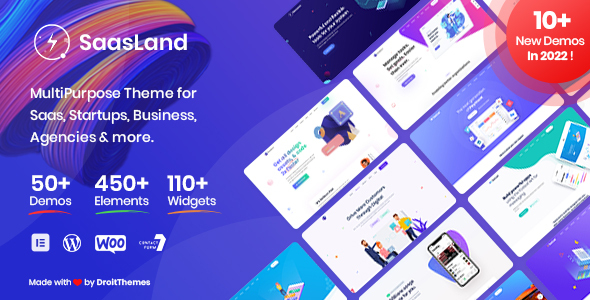 Saasland – MultiPurpose WordPress Theme for Saas Startup by DroitThemes