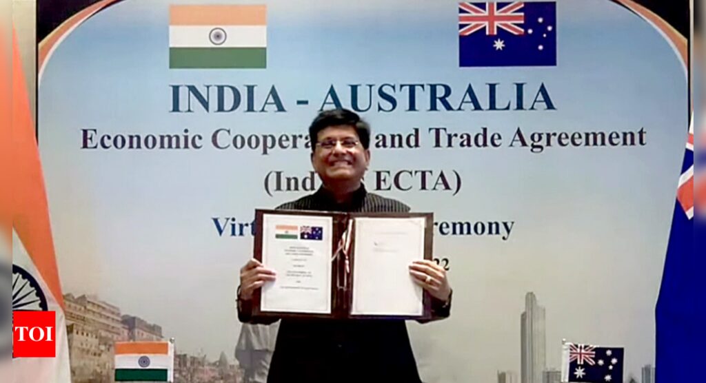 India, Australia ink trade pact; thousands of Indian goods to get duty-free access – Times of India