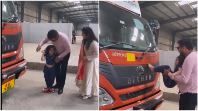 Man puts daughter’s feet impression on his trucks before starting new business. Heartwarming viral video – Trending News News